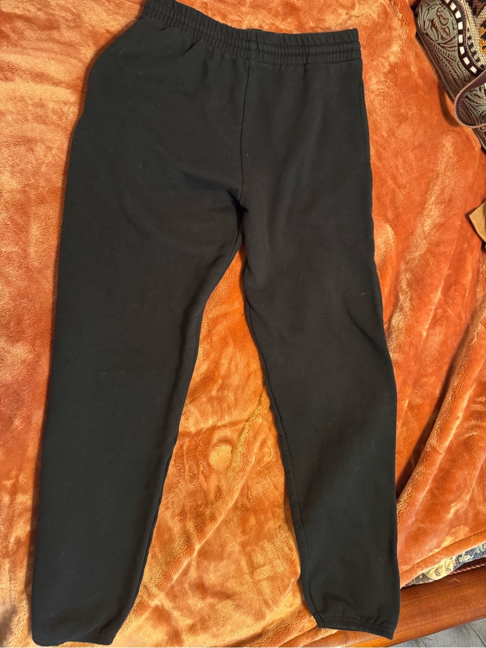 Fruit of the Loom Black Elastic-Waist Track Joggers